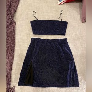 Blue sparkle set from white fox